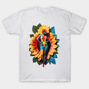 Floral Latex Dream: Vibrant Beauty in Full Bloom T-Shirt